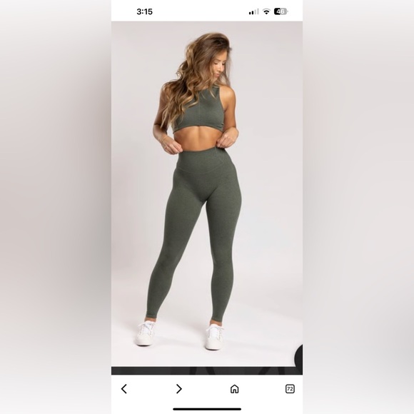 P'tula Pants - P’tula green high waisted ribbed leggings Small